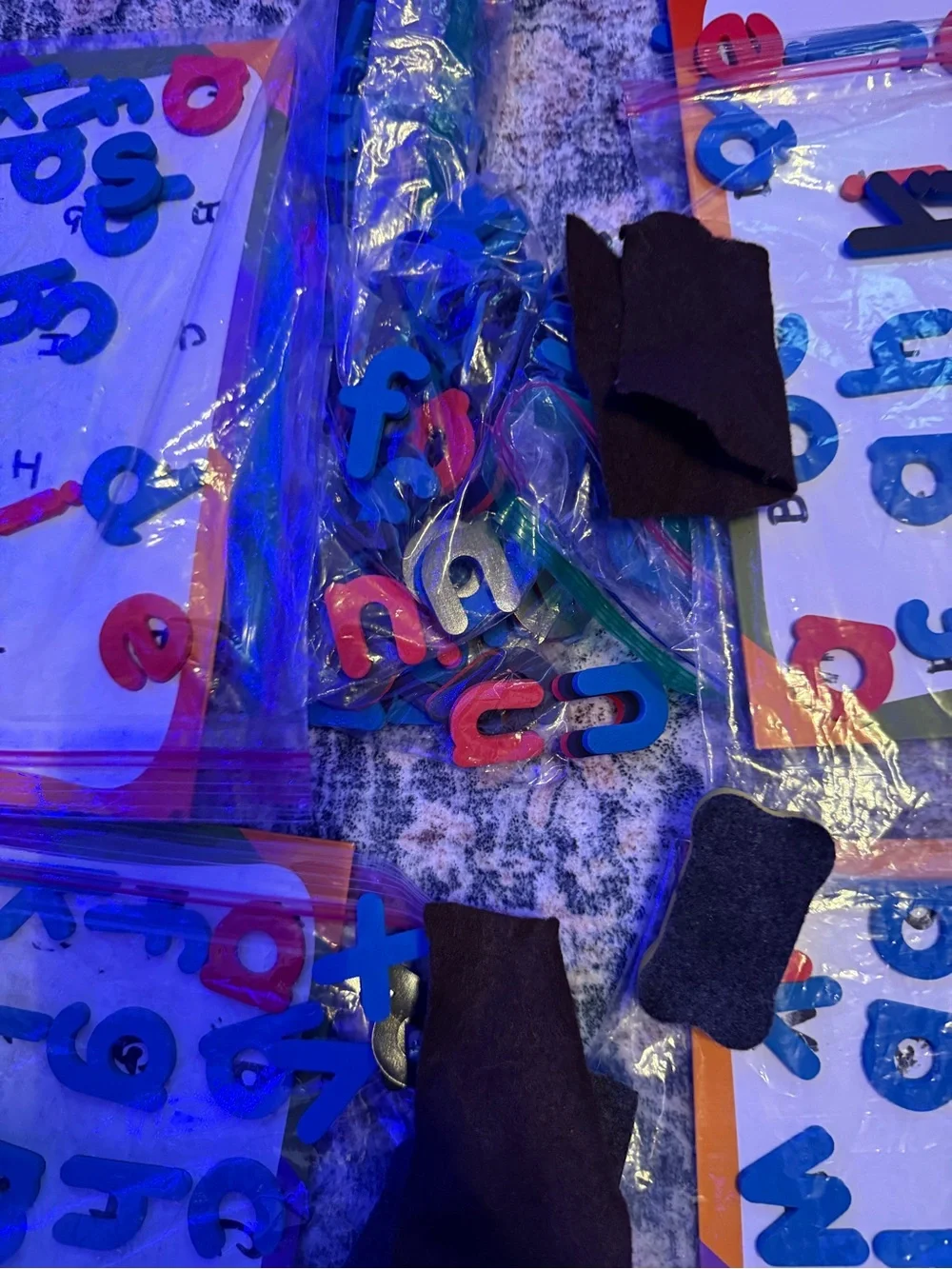 Magnetic Alphabet Learning Set - Blue & Red Letters 6 sets for small group